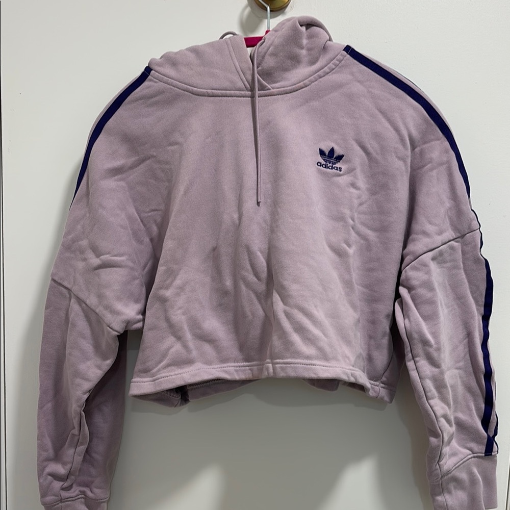 Adidas Women's Lavender Cropped Hoodie